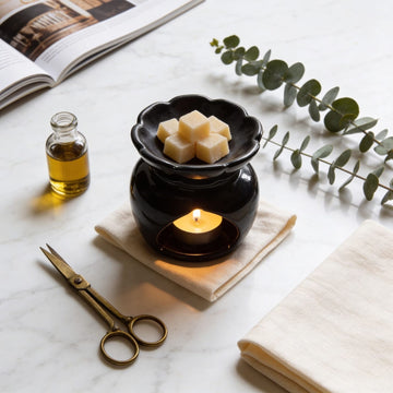 Glossy Black Colour Ceramic Diffuser by Suryatra