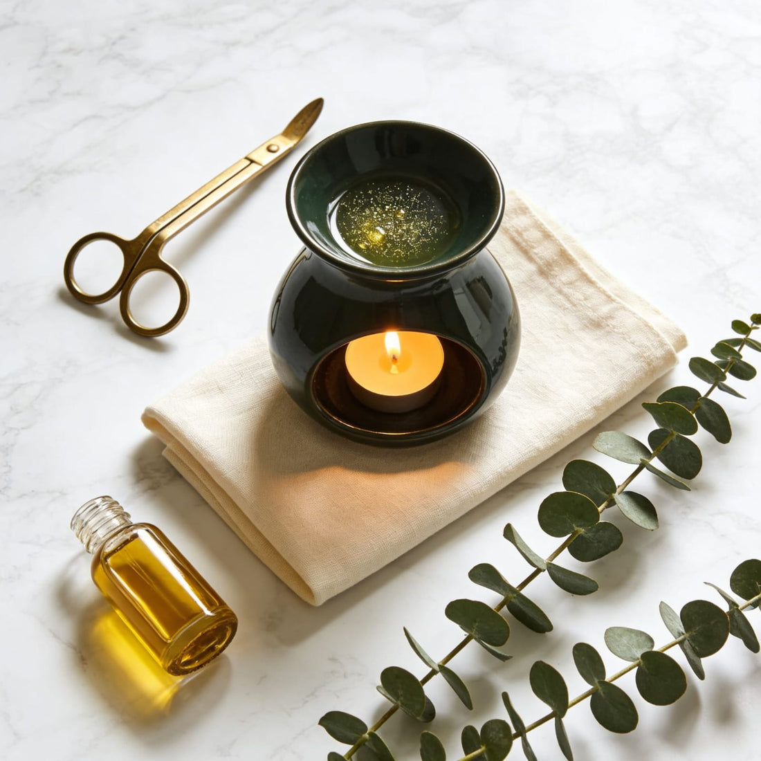 Charcoal Black Colour Ceramic Diffuser by Suryatra