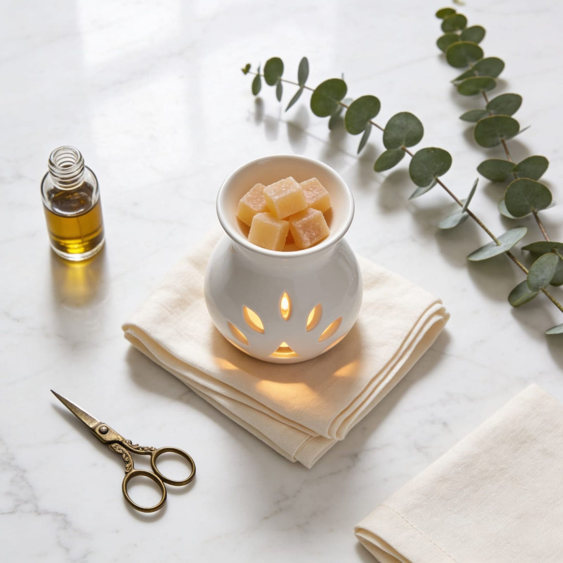 Pearl White Colour Ceramic Diffuser by Suryatra