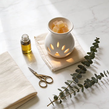 Pearl White Colour Ceramic Diffuser by Suryatra