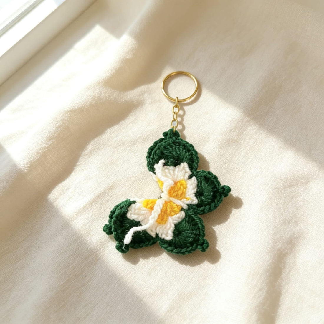 Sunflutter Crochet Butterfly Keychain (Green) by Suryatra