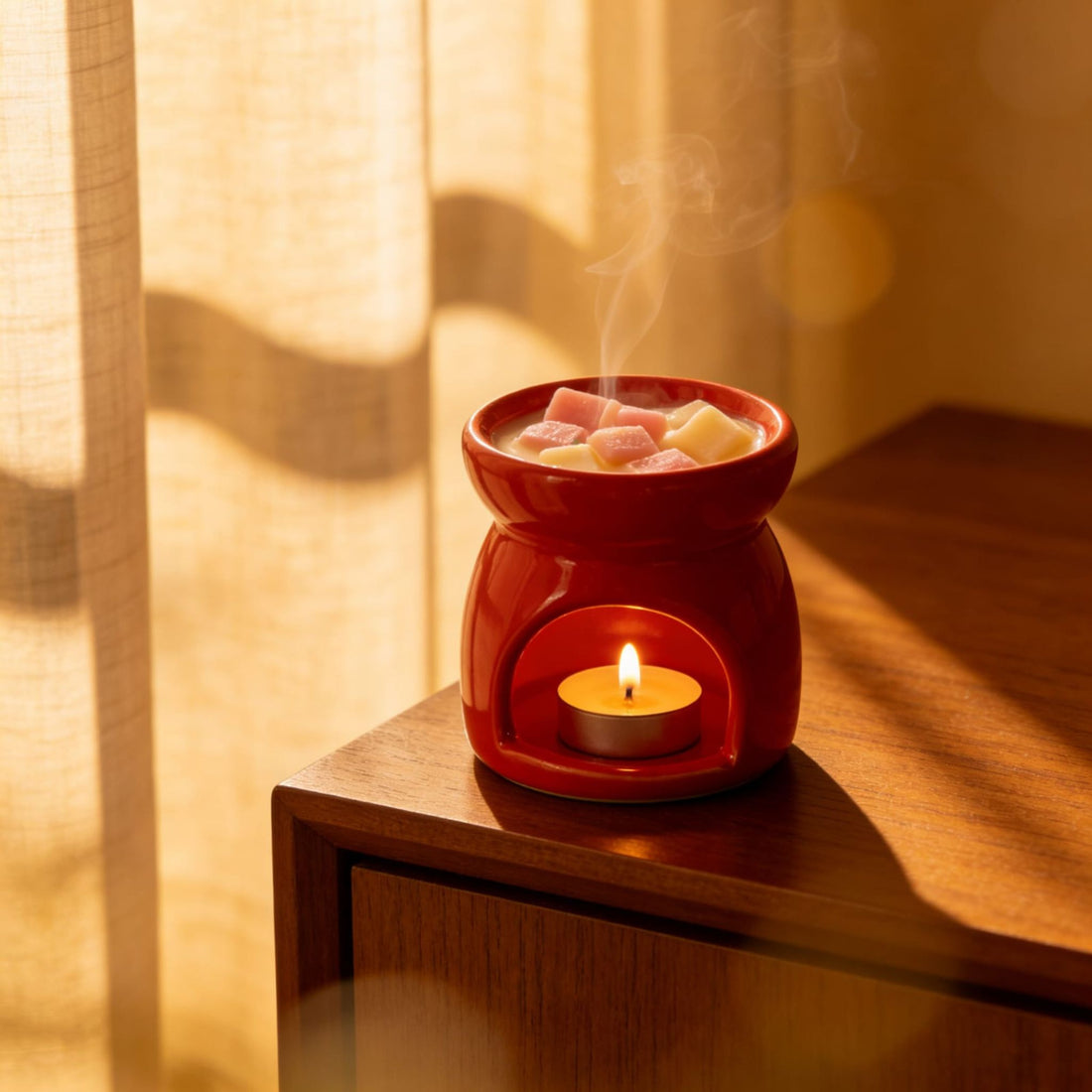 Coral Red Colour Ceramic Diffuser by Suryatra
