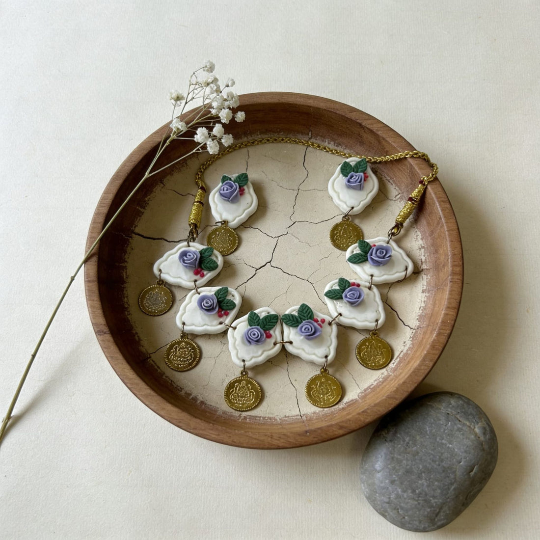 Lilac Royale Polymer Clay Jewellery Set by Suryatra
