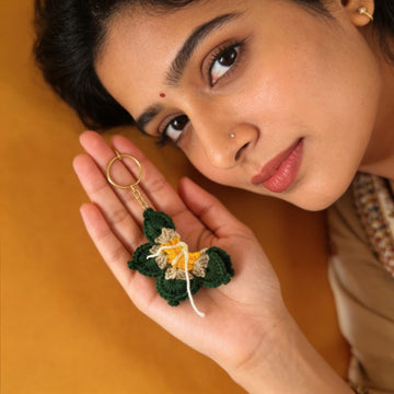 Sunflutter Crochet Butterfly Keychain (Green) by Suryatra