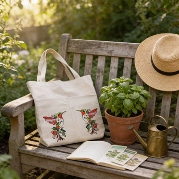 Enchanted Hummingbird Canvas Tote Bag by Suryatra