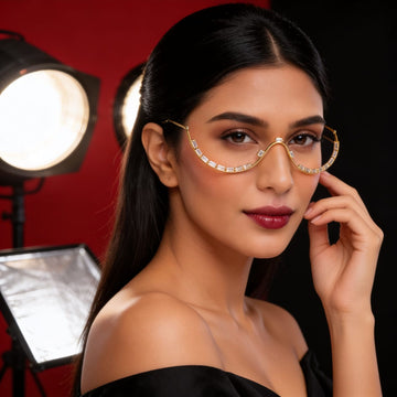 Celestia Luxe Crystal Facelets Nose Frame by Suryatra