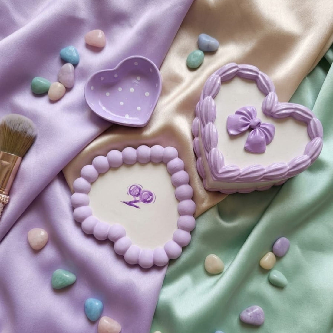 Coquette Heart Ceramic Ritual Set by Suryatra