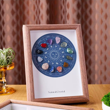 Natural Crystal Zodiac Wheel Frame by Suryatra