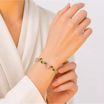 Enchanted Blossom Gemstone Bracelet by Suryatra