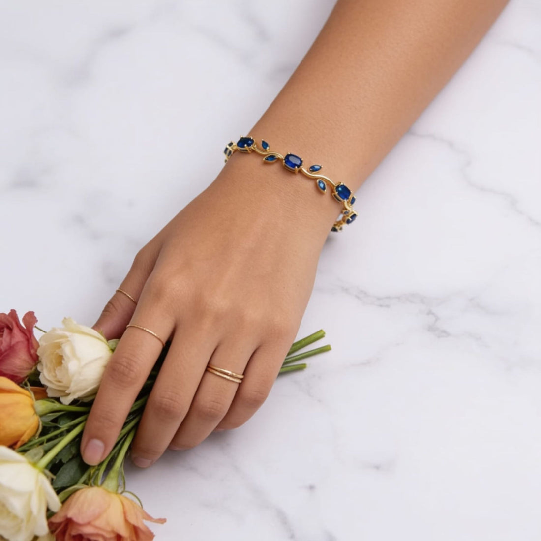 Imperial Sapphire Vine Bracelet by Suryatra