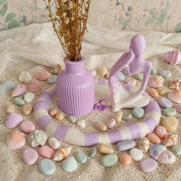 Lavender Stripe Mindful Vanity Set by Suryatra