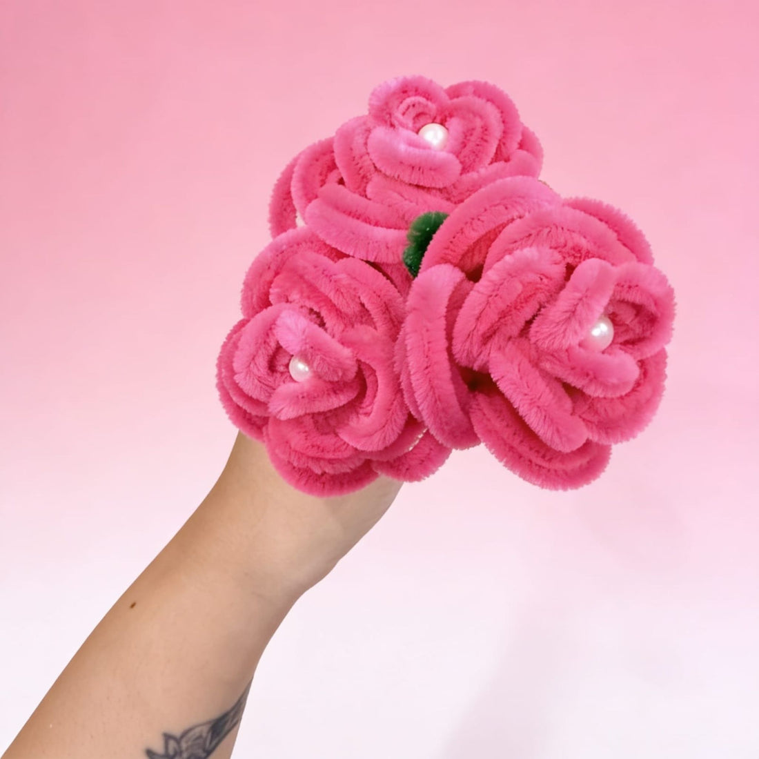 Blush Rose Pipe-Cleaner Crochet (Set of 3 Pink) by Suryatra