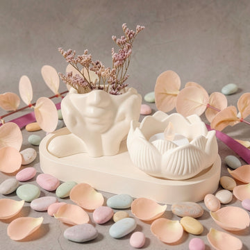 Divine Serenity Ceramic Altar Set by Suryatra