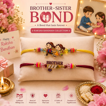 Brother Sister Bond Rakhi Set of 2, by Suryatra