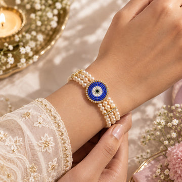 Royal Blue Pearl Rakhi by Suryatra