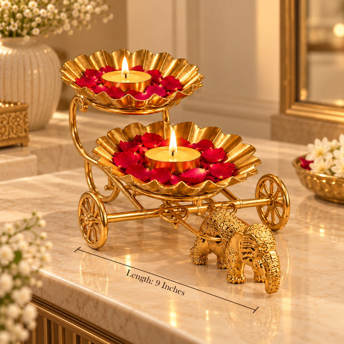 Royal Elephant Diya Stand by Suryatra
