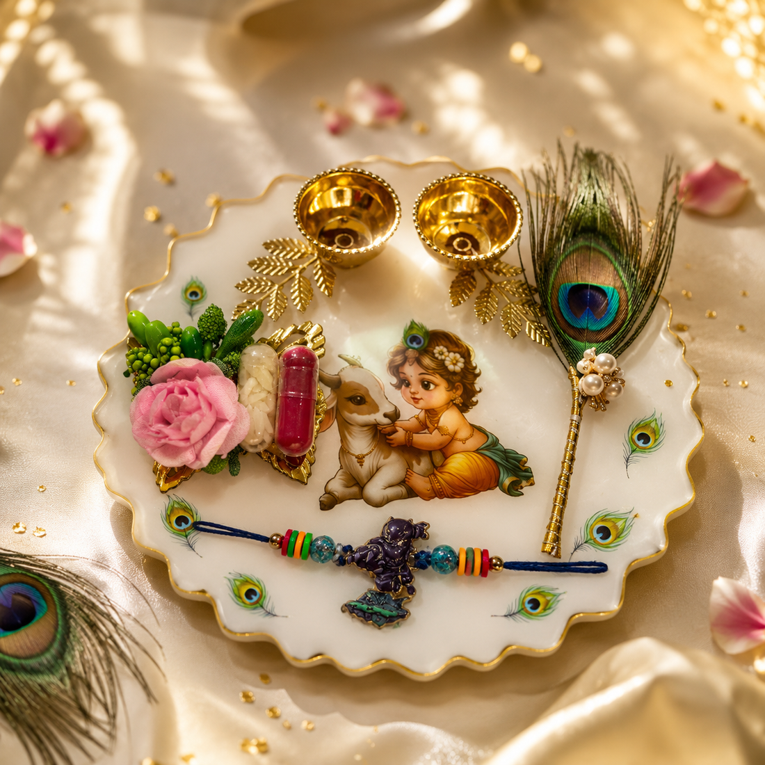 Bal Gopal Aaradhana Rakhi Combo by Suryatra