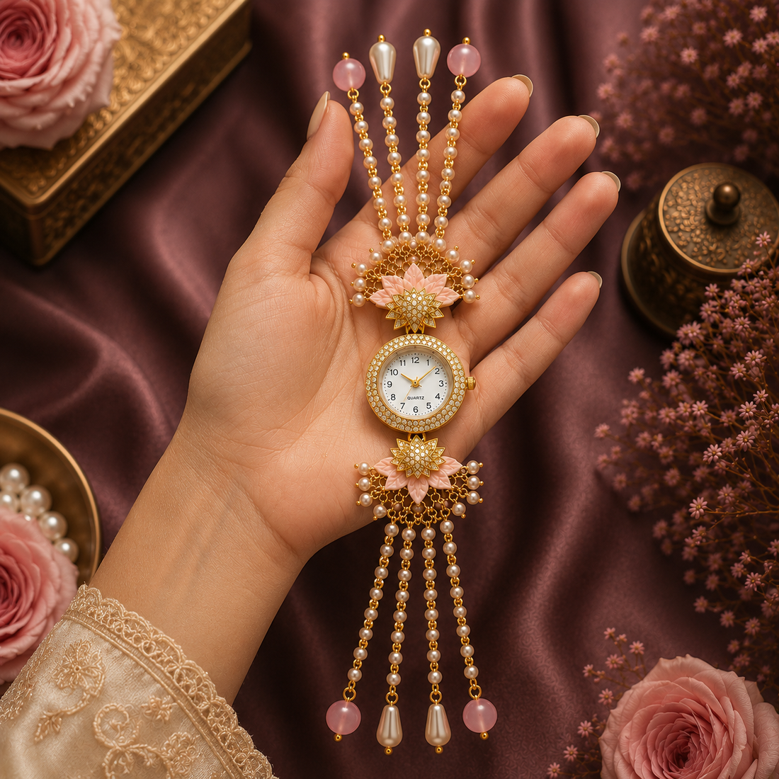 Blush Petal Elegance Watch By Suryatra