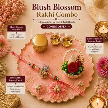 Blush Blossom Rakhi Combo by Suryatra