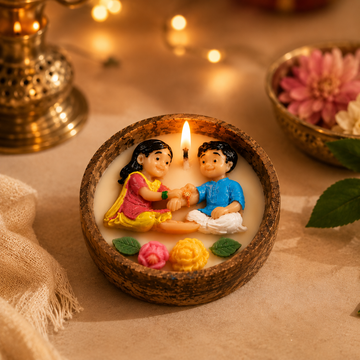 Brother & Sister Figurine Candle by Suryatra