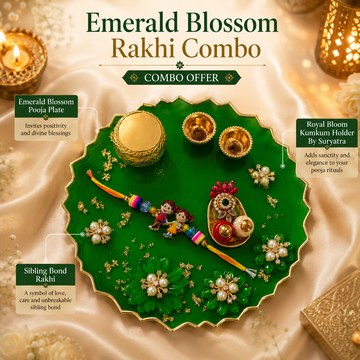 Emerald Blossom Rakhi Combo by Suryatra