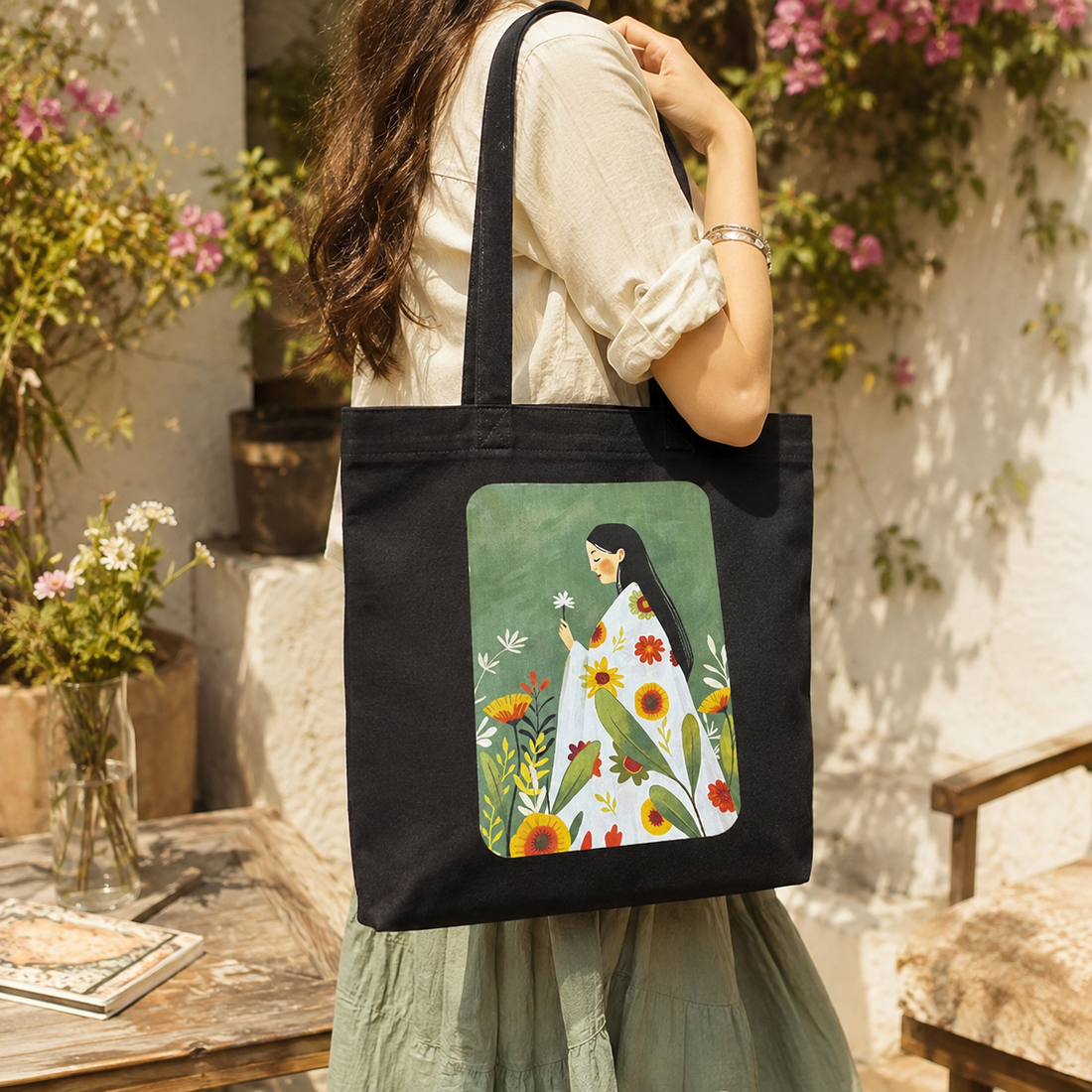 Floral Serenity Tote Bag by Suryatra