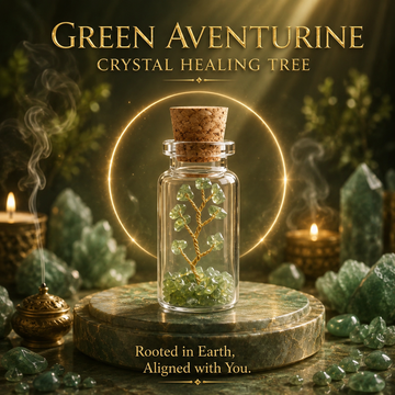 Suryatra Green Aventurine Crystal Healing Tree in Glass Bottle
