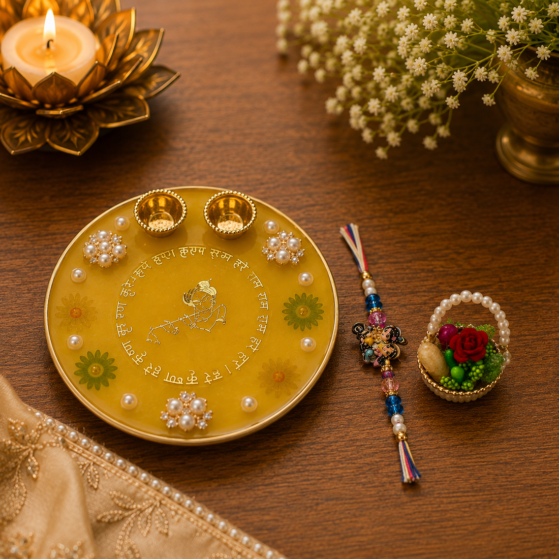 Krishna Mantram Rakhi Combo by Suryatra