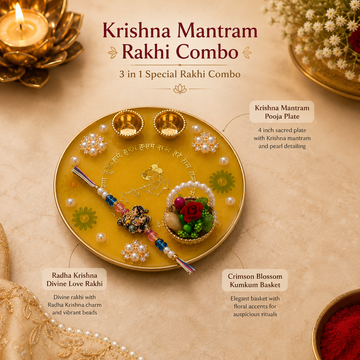 Krishna Mantram Rakhi Combo by Suryatra