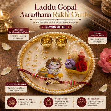 Laddu Gopal Aaradhana Rakhi Combo by Suryatra