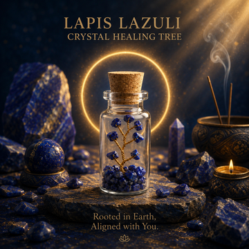 Suryatra Lapis Lazuli Crystal Healing Tree in Glass Bottle