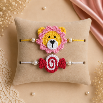 Lion Crochet and Fun Rakhi Set of 2 by Suryatra