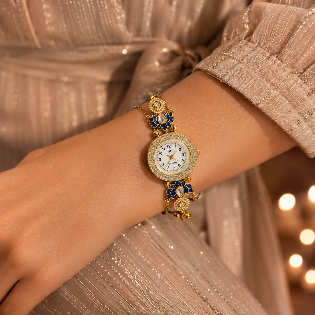 Midnight Lotus Charm Watch by Suryatra