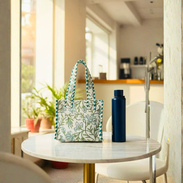 Mini Tote Bag (9*11 size) Green Pattren by Suryatra