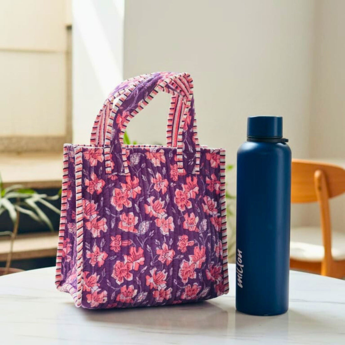 Mini Tote Bag (9*11 size) Blue Pattren by Suryatra