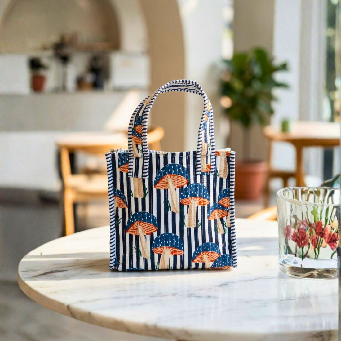Mini Tote Bag (9*11 size) Blue Pattren by Suryatra