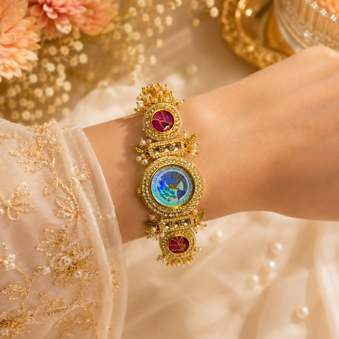 Pink Peacock Watch by Suryatra