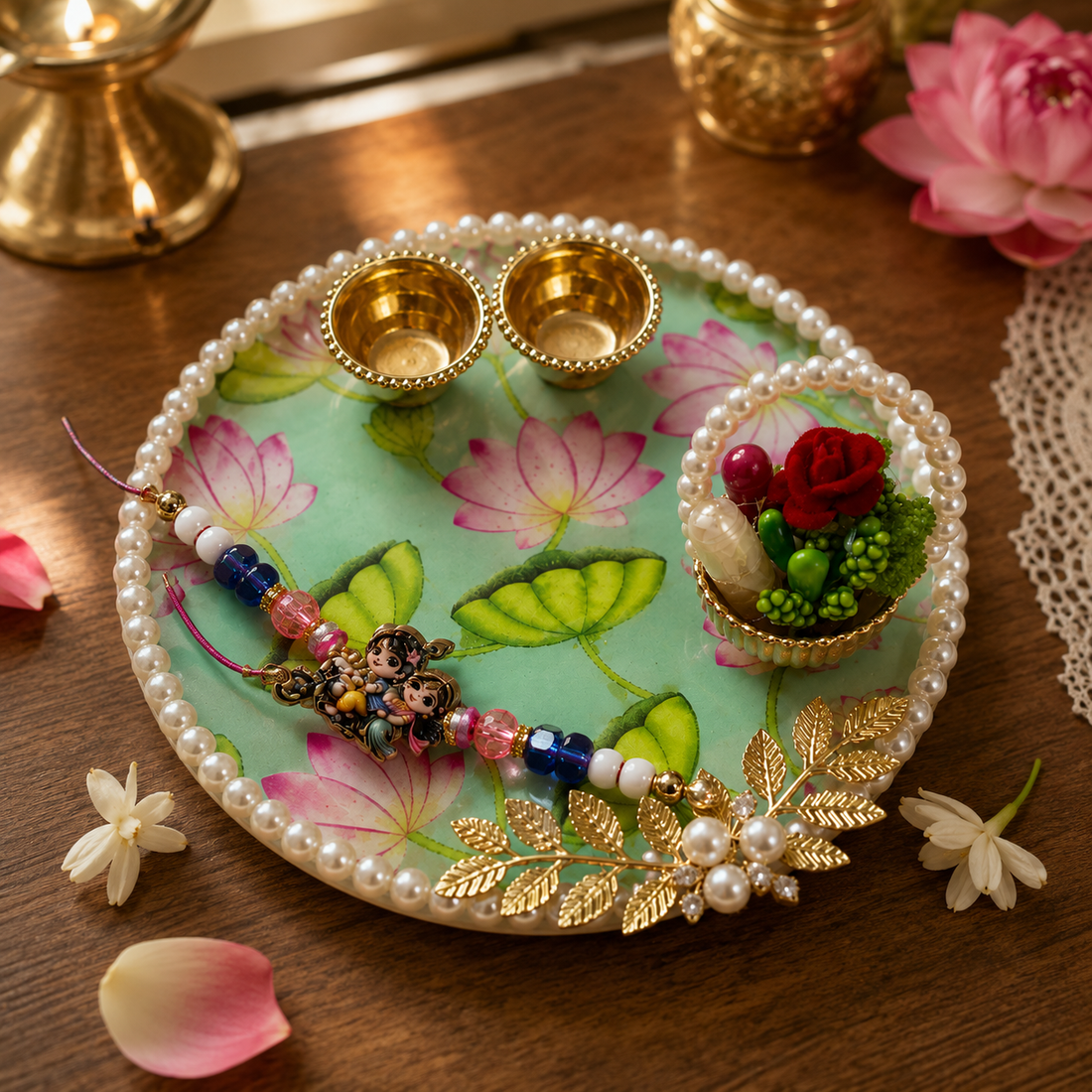 Padma Sarovar Rakhi Combo by Suryatra
