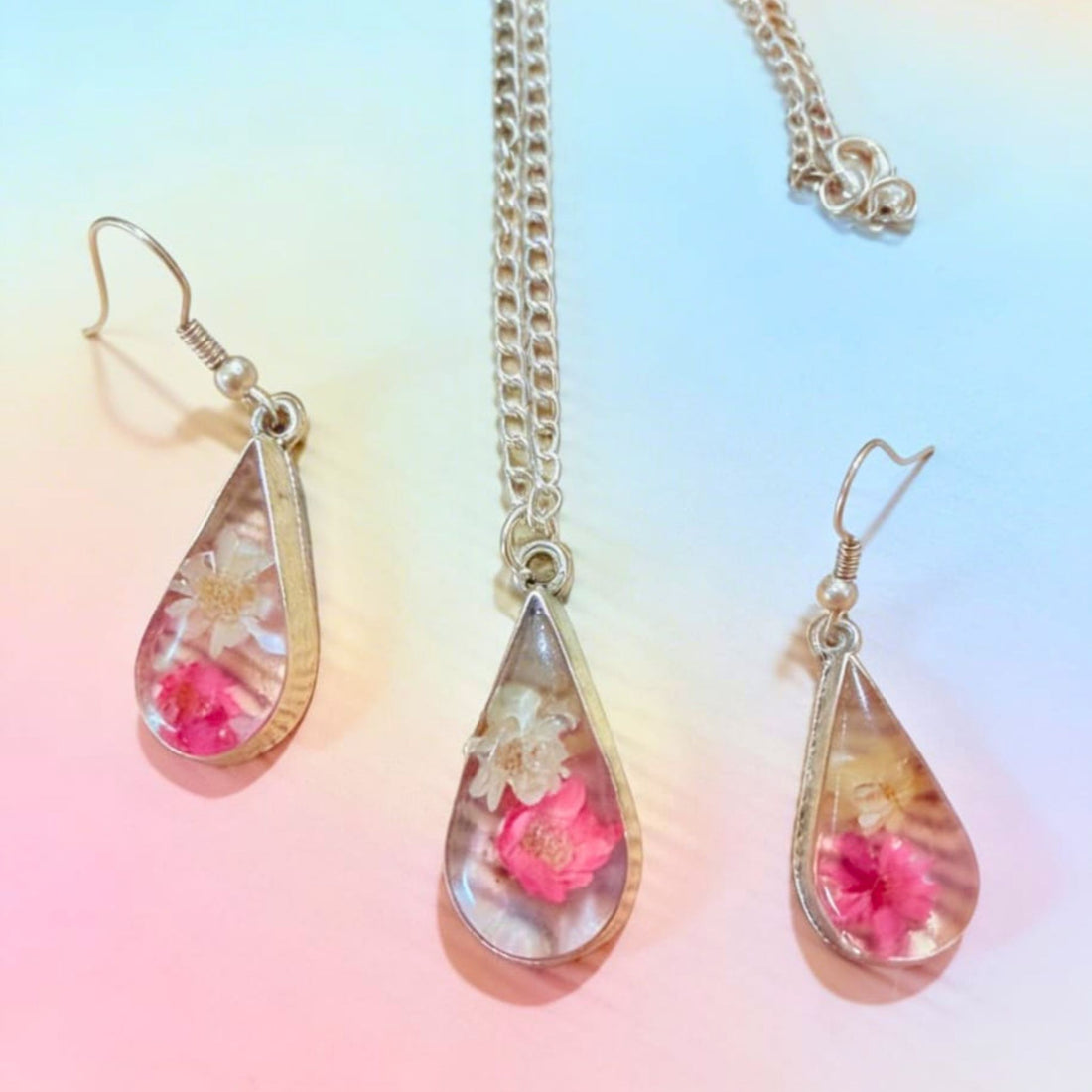 Blush Bloom Floral Jewelry Set by Suryatra