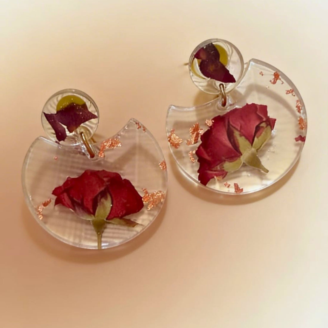 Crimson Rose Statement Earrings by Suryatra