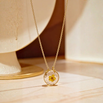Golden Bloom Floral Pendant by Suryatra