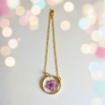 Amethyst Bloom Floral Pendant Necklace by Suryatra