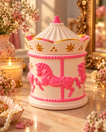 Dreamy Blush dreams Carousel Concrete Jar