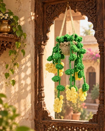 Lemon Dawn Crochet Potted Flower Plants