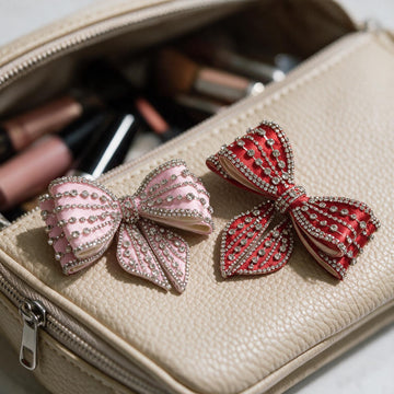 Ruby & Blush Rhinestone Bows by Suryatra