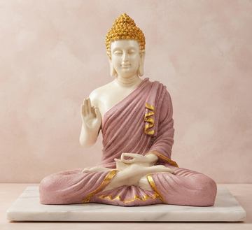 Abhaya — The Blush Rose Buddha by Suryatra