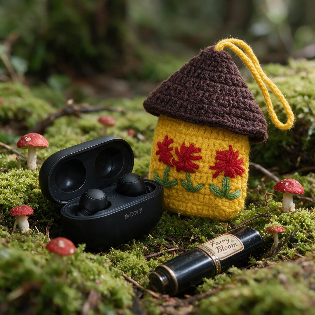 The Sunflower crochet Hideaway Pouch