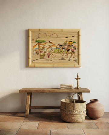 Koraput Sandhya (an evening in Koraput)-Rhythm of the Hills | Hand-painted Bambo Wall art