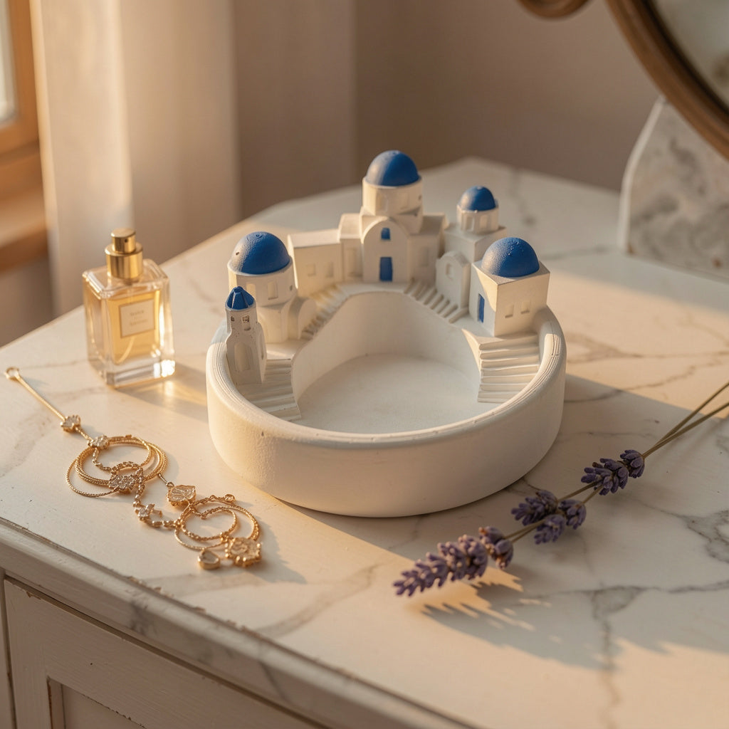 Santorini Greek Village Catchall Bowl