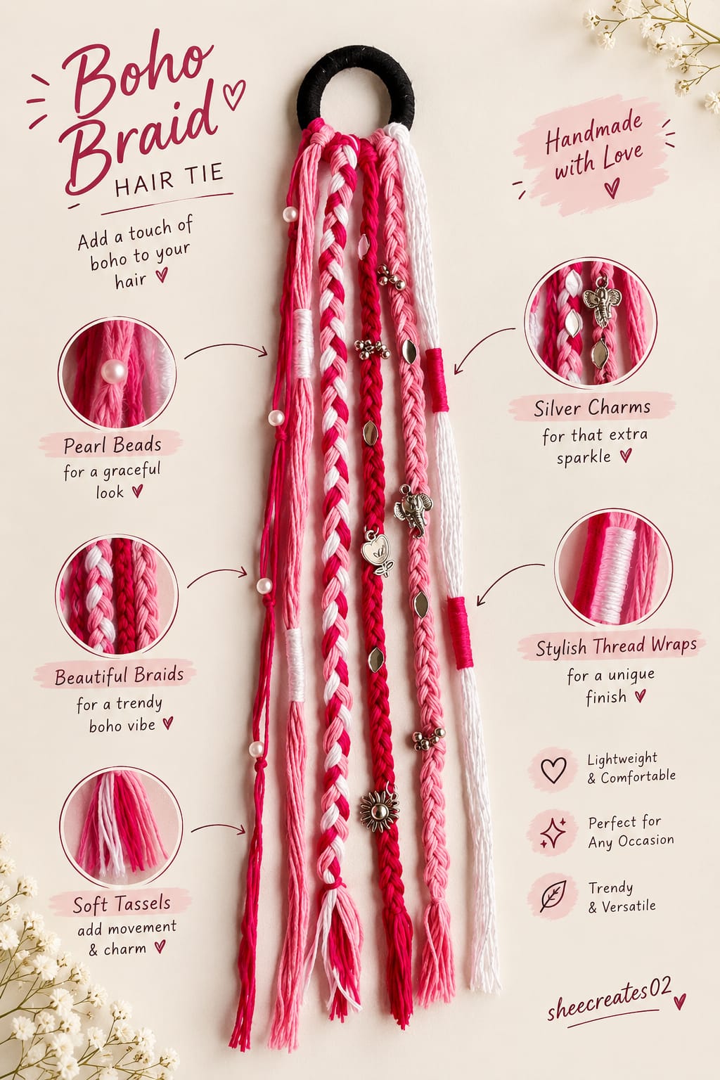 Rose Rhapsody Crochet Hair Accessory